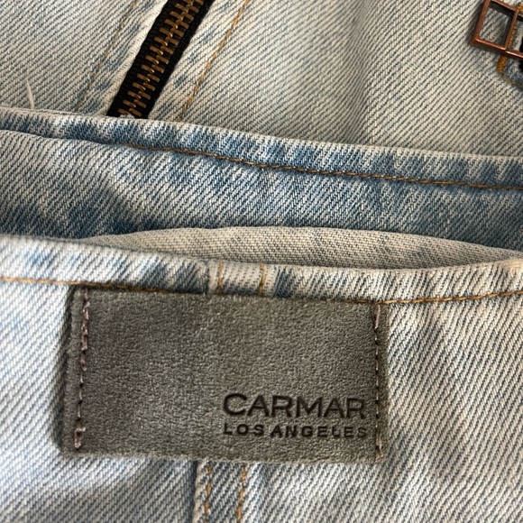 CARMAR Los Angeles Women’s Mini Jean Triple Zipper Front Denim Skirt-Size 26 (S) - Picture 3 of 6